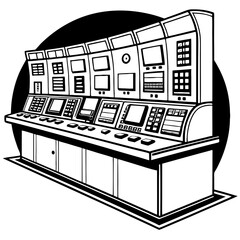Control Room Console Graphic for Industrial Operations and Technology Design