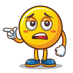 Tired and pointing emoticon