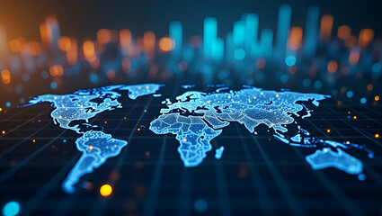 Modern Manufactured Goods Tariffs Dynamics: Global Trade Centers & Digital Platforms with Duty Analytics - Photo Stock Concept