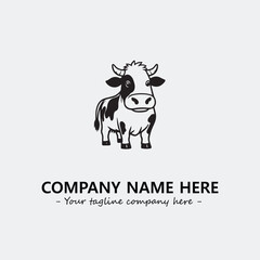 Cow illustration black and white for logo company vector image
