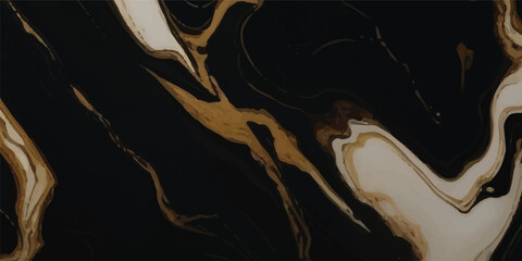 A beautifully crafted natural marble texture design adorned with black and golden ocean-inspired wave patterns, offering a serene and elegant atmosphere that brings the calming influence of the ocean 