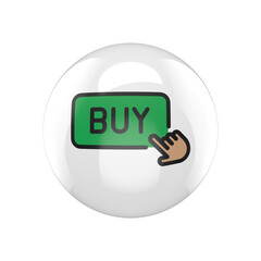green buy glossy rounded icon, minimalistic design button commerce concept