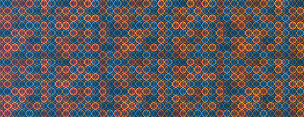 Abstract Partially Faded Spotted Pattern, Small Circular Gradient Shapes, Spots of Random Sizes and Changing Colors of Blue, Brown, Red and Orange - Geometric Mosaic Texture, Vector Background Design