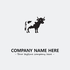 Cow illustration black and white for logo company vector image

