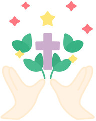 hand holding cross