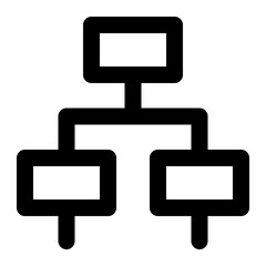 hierarchy branch tree structure. minimalist outline icon for web and app