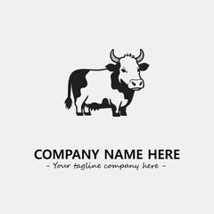 Cow illustration black and white for logo company vector image
