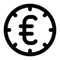 euro coin money currency business europe. minimalist outline icon for web and app