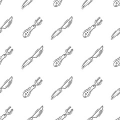 kitchen utensil pattern. kitchenware seamless pattern. doodle kitchen background