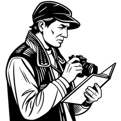 Focused grapher Recording Notes with Camera Capture  for Creative Projects