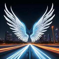 angel wings on dark background