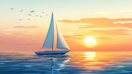 Sailboat at sunset