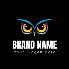 vector illustration of an owl with eyes