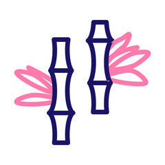 bamboo Vector Line Two Color Icon Design