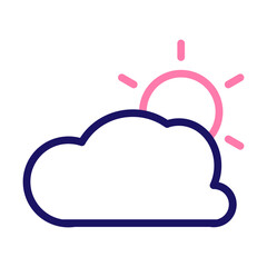 cloud Vector Line Two Color Icon Design