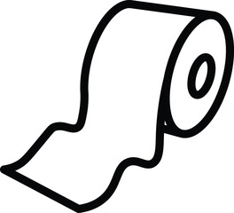 toilet paper vector outline icon