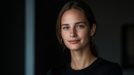 Portrait of a confident woman, representing a small business owner or fashion designer involved in the supply chain. Concept of entrepreneurship, fashion industry, and business leadership.