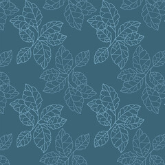 Tropical Blue Leaves Pattern