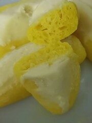 Delicious Bengali Chum Chum topped with rich malai! Soft, juicy, and full of flavor – a must-try Indian sweet that melts in your mouth.