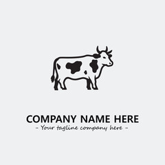Cow illustration black and white for logo company vector image
