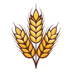 Golden Wheat Ears Vector Illustration for Agriculture Food Farming Themes Designs