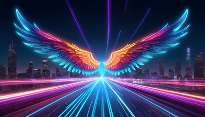 angel wings on dark background
