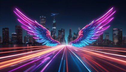 angel wings on dark background