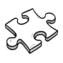 Fototapeta premium Illustration of a Single Puzzle Piece for Educational Projects and Creative Designs