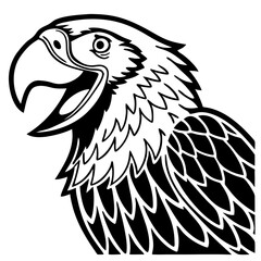 Obraz premium Majestic Eagle Head Illustration for Tattoo Design and Coloring Pages