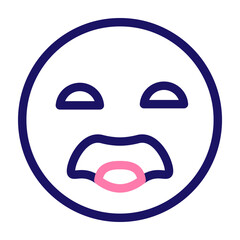 emoji sad Vector Line Two Color Icon Design