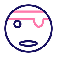 emoji pirate Vector Line Two Color Icon Design