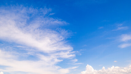clear blue sky background,clouds with background, Blue sky background with tiny clouds. White fluffy clouds in the blue sky. 