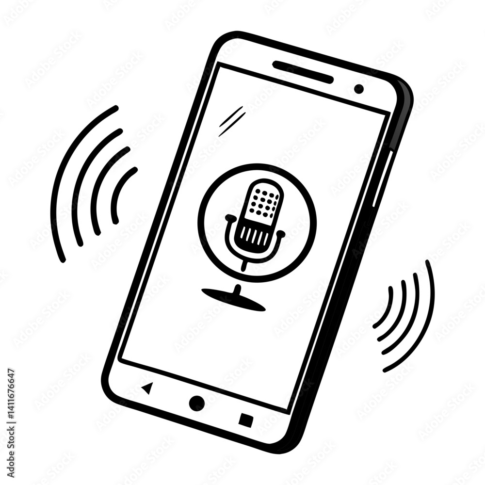 Poster smartphone with microphone for voice recording and communication applications
