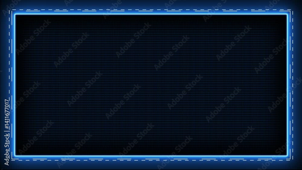 Poster neon rectangle hologram frame border viewfinder lights lasers geometric glow outline shape or laser 