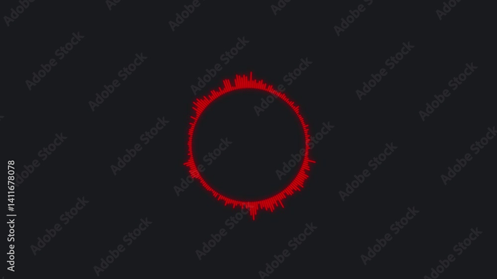 Poster circular equalizer animation. music sound wave. big data visualization radial circular equalizer fre
