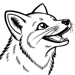Obraz premium Detailed Stylized Fox Head Illustration Ideal for Tattoo Designs and Coloring Pages