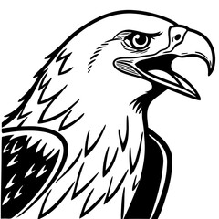Obraz premium Detailed Eagle Head Illustration for Tattoo Design and Graphic Art Projects