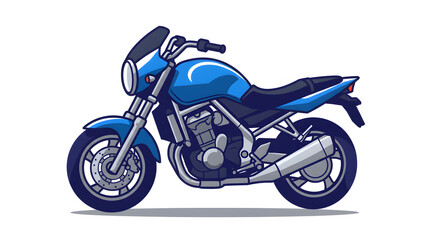 Obraz premium Blue Motorcycle Illustration Detailed Motorbike Vehicle Design
