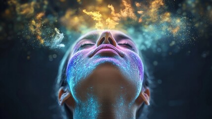 Captivating transformation of emotions through light and color studio portrait photography abstract art close-up self-discovery