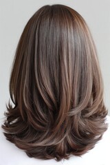 A head of styled hair, showing the results of professional styling - chic fashion salon balayage unique