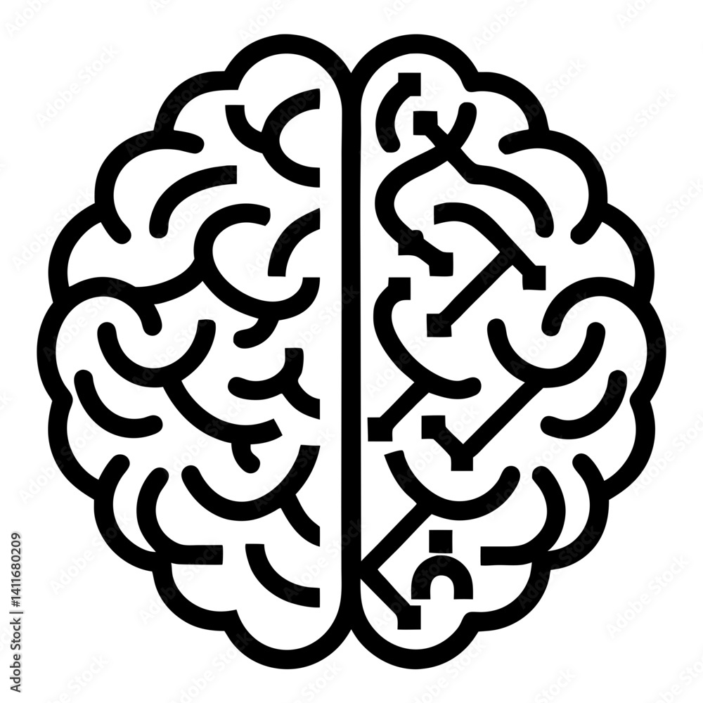 Poster Abstract Brain Design Symbolizing Creativity Logic and Connection for Modern Art Projects