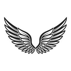 Obraz premium Stylized Angel Wings Vector Art for Tattoo Design and Graphic Projects