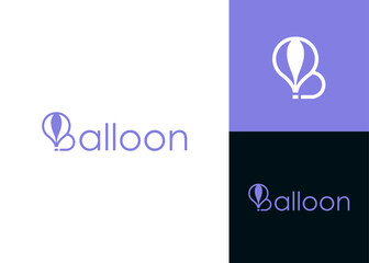 Word balloon with balloon element on letter B logo design for travel and toys © fajarcome