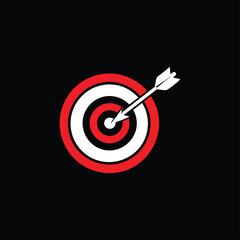 Bullseye Target with Arrow Vector Illustration

