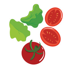 Fresh Lettuce and Tomatoes – A Classic Salad Ingredient