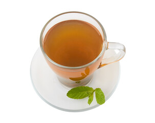 Green tea on white