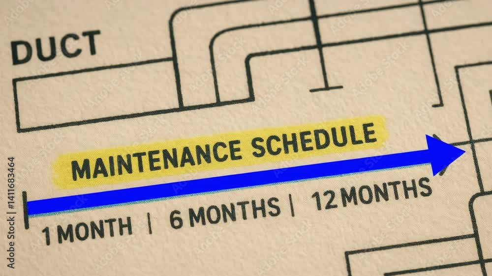 Poster comprehensive maintenance schedule for air duct engineering system to ensure optimal performance and