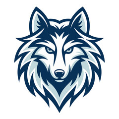 Fototapeta premium Fierce Blue Wolf Illustration with Intricate Details for Tattoo and Graphic Design