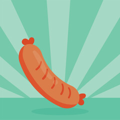 Grilled Perfection – Vibrant Sausage Illustration