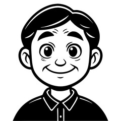 Fototapeta premium Smiling Boy Character Cute Illustration for Children's Book Covers and Educational Materials